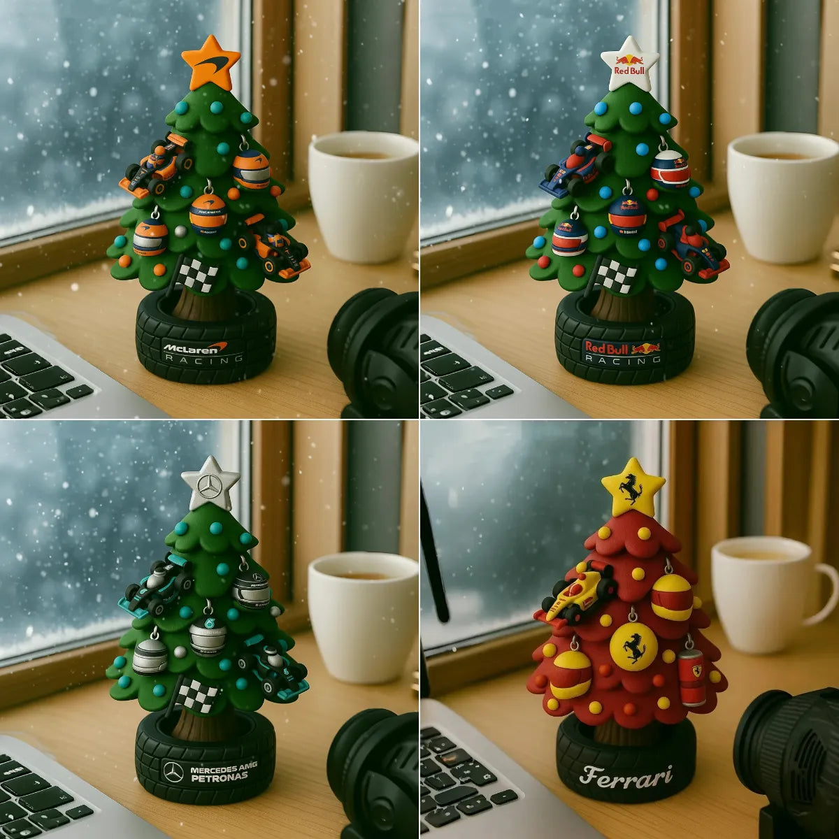 Árbol de Navidad en miniatura estilo equipo de F1-ES