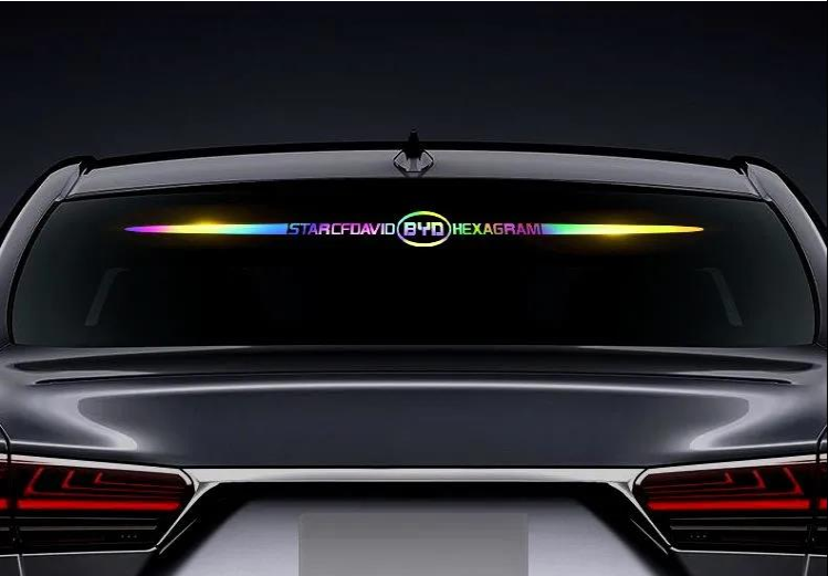 Pegatinas reflectantes láser de colores 3D para coche, 4 unidades-ES