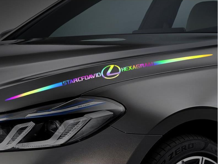 Pegatinas reflectantes láser de colores 3D para coche, 4 unidades-ES