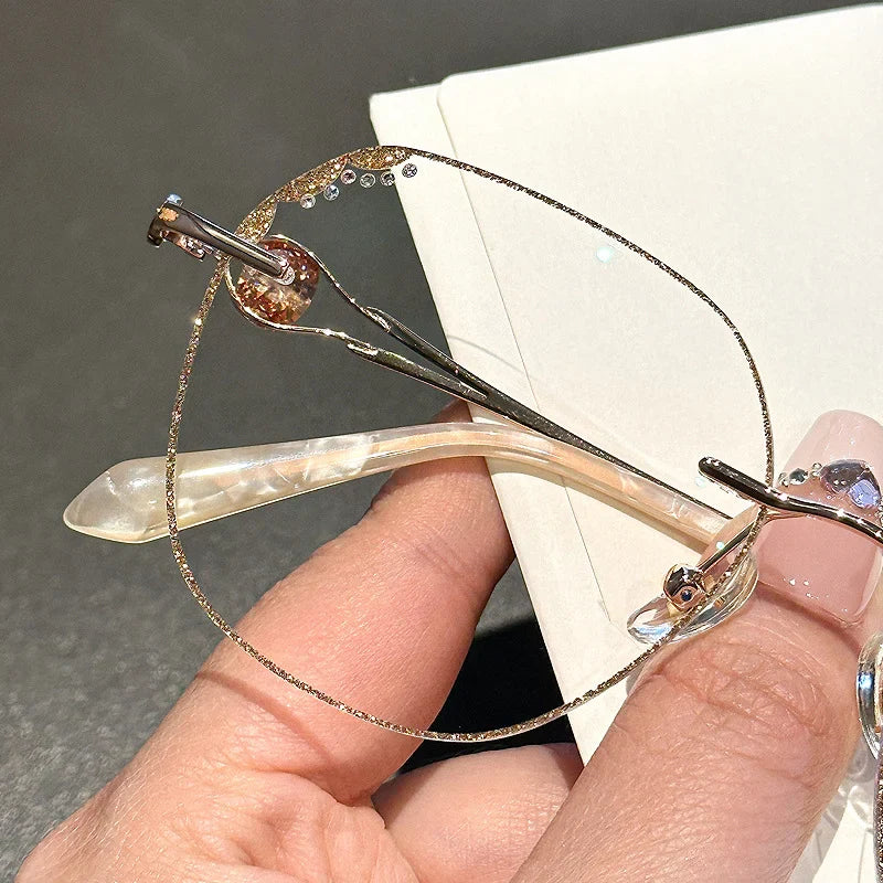 Gafas antirreflejos para mujer con montura de diamante y protección contra la luz azul-ES