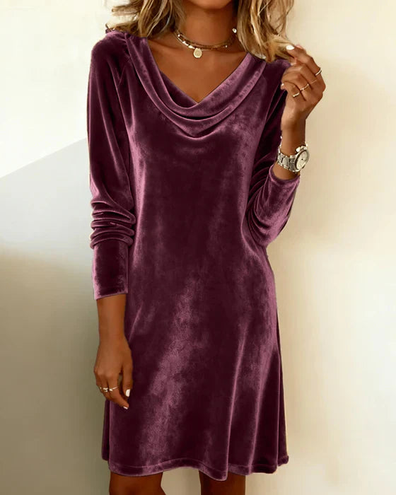 Vestido de terciopelo suelto para mujer-ES