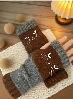 🐱 Mielos moteriškos megztos katės pirštinės🧤🧶-LT