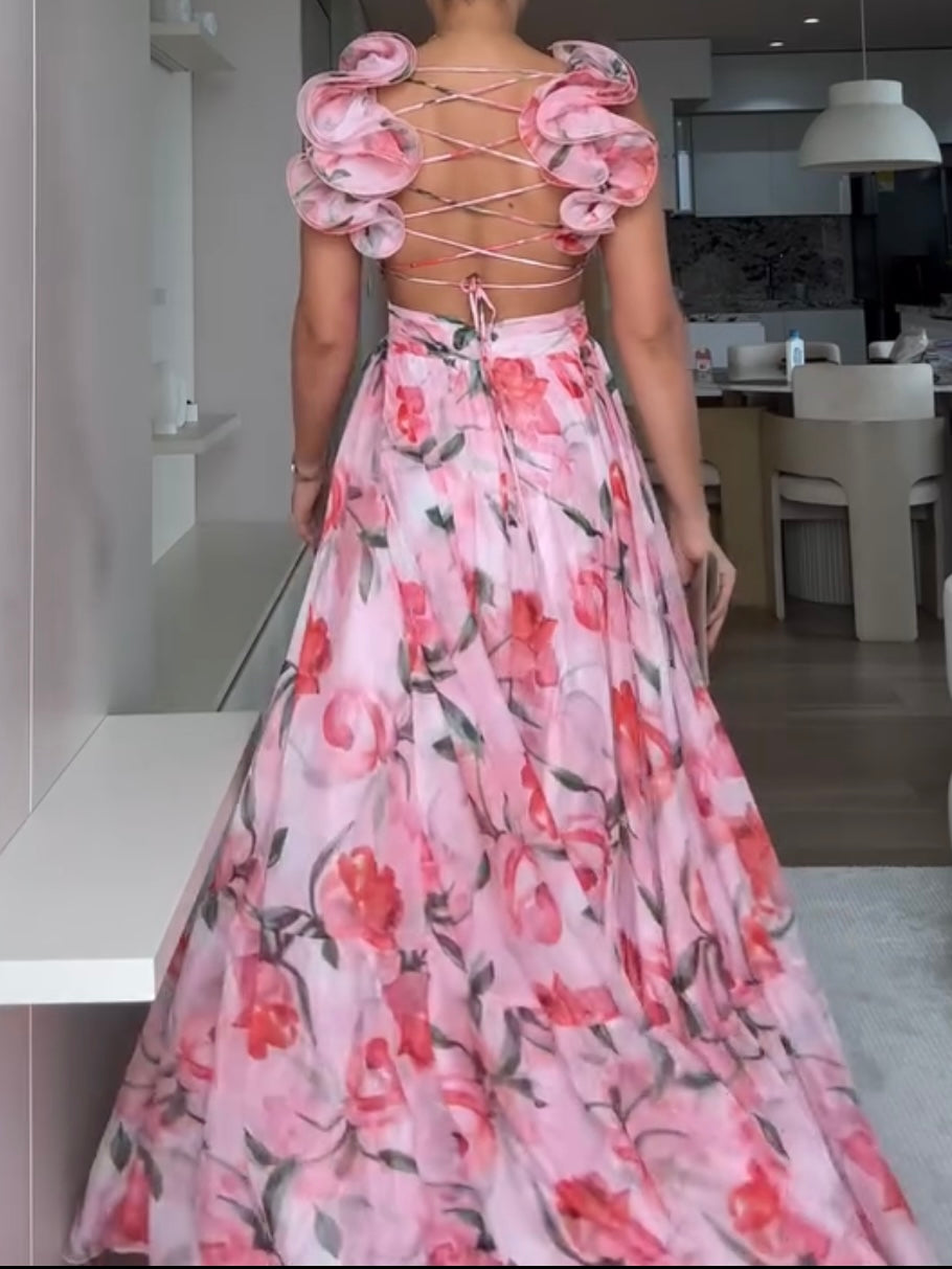🍓Vestido plisado sexy y elegante con estampado-ES
