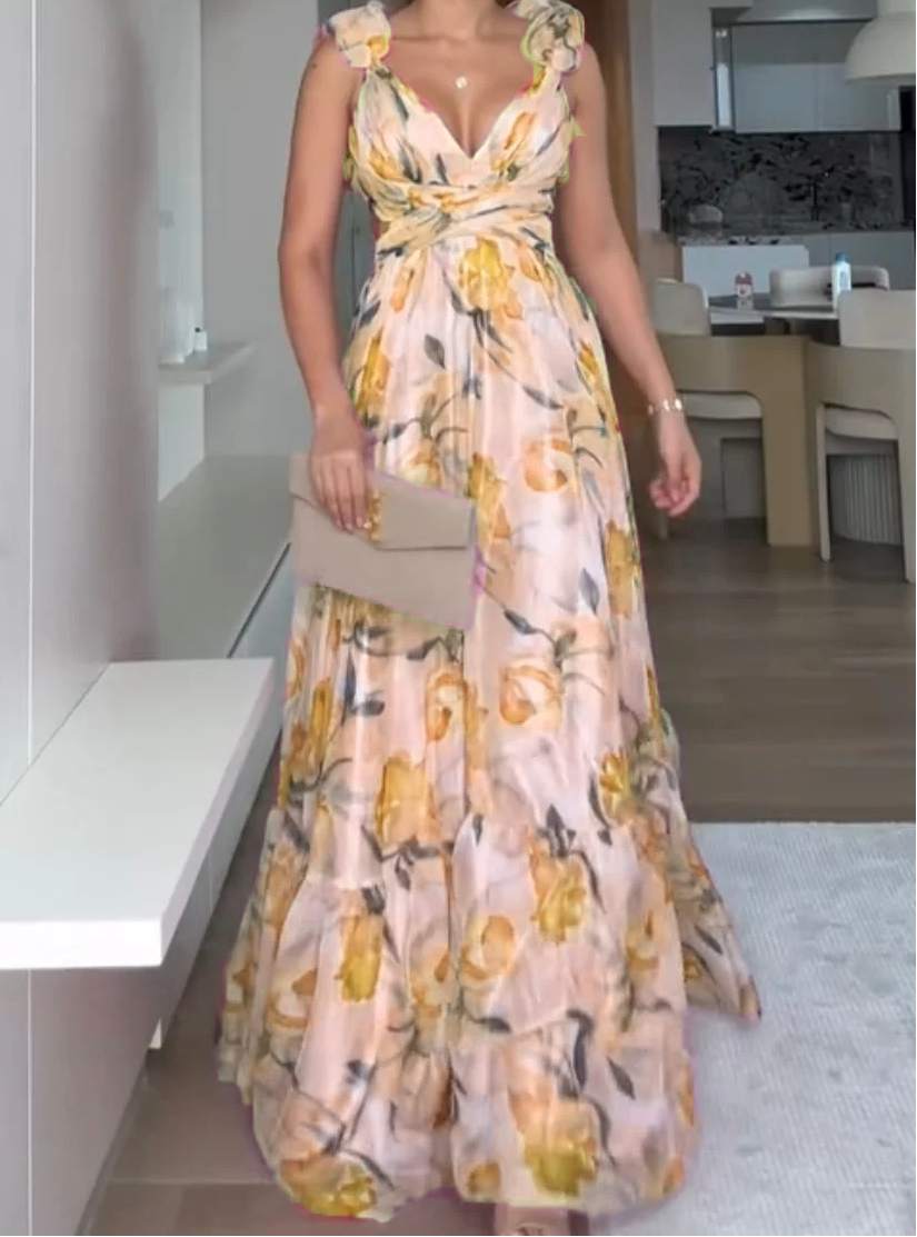 🍓Vestido plisado sexy y elegante con estampado-ES
