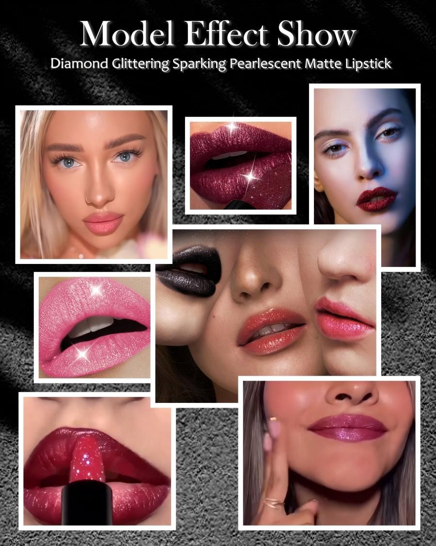 💥 Pirkite 1, gaukite 1 nemokamai 💋 Vandeniui atsparūs blizgučiai su deimantiniais lūpų blizgiais 🥰🎁-LT