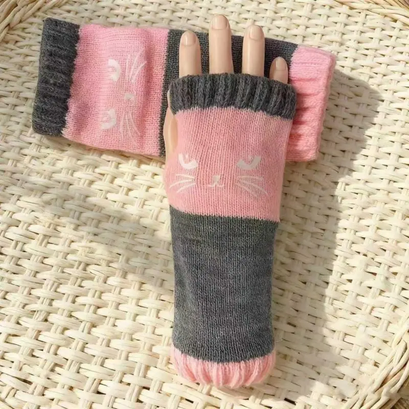 🐱 Mielos moteriškos megztos katės pirštinės🧤🧶-LT