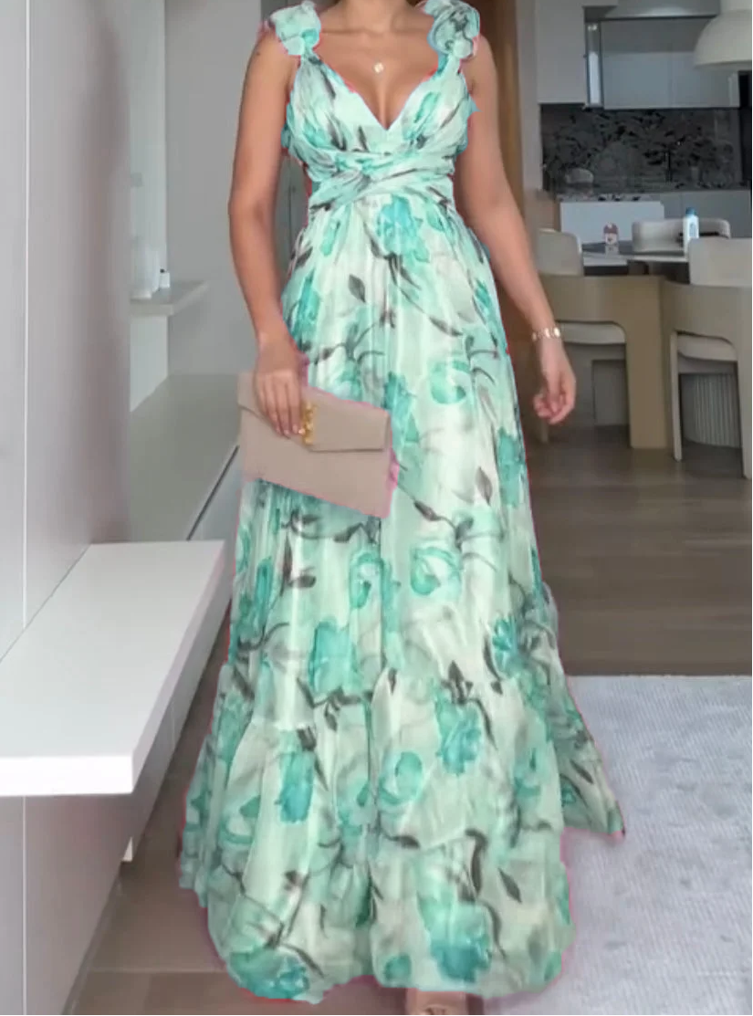 🍓Vestido plisado sexy y elegante con estampado-ES