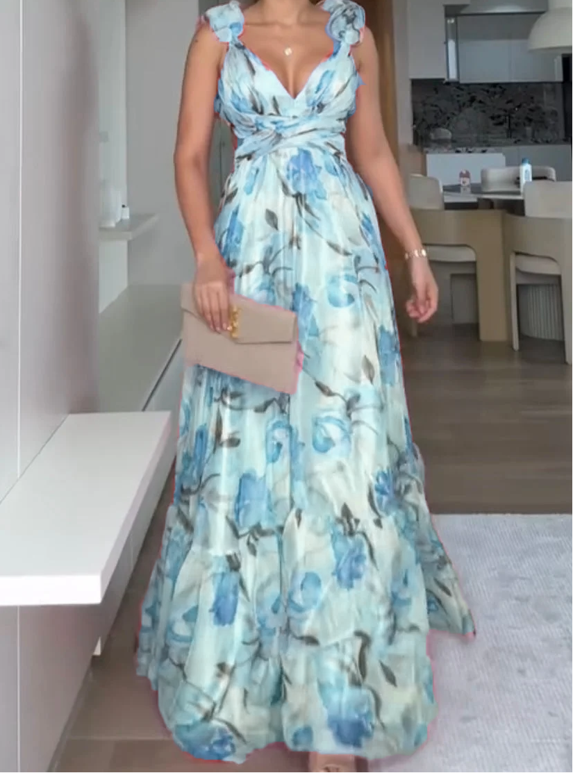 🍓Vestido plisado sexy y elegante con estampado-ES