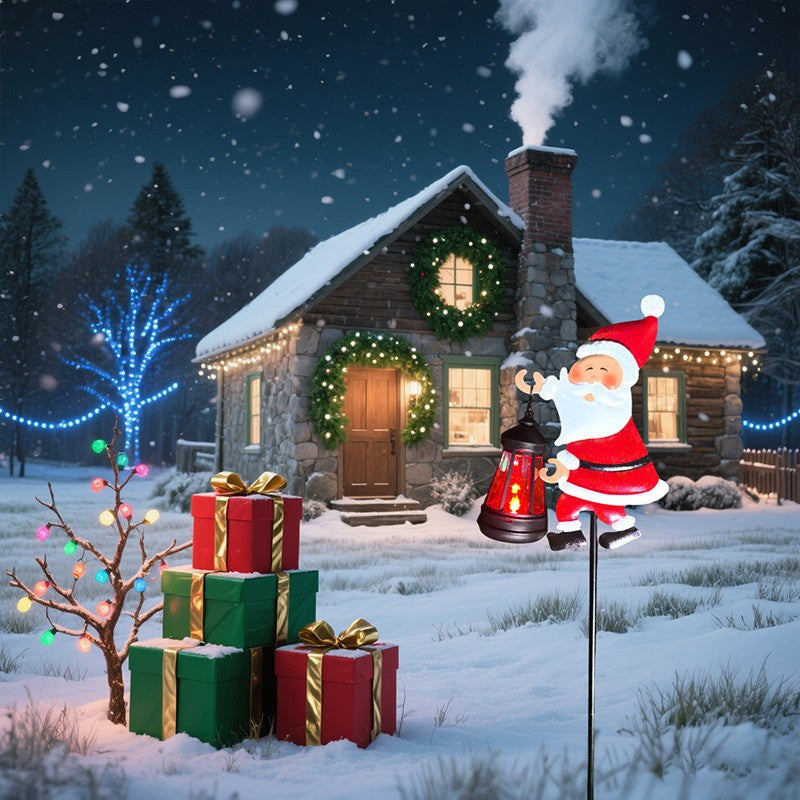 🎅 Ηλιακό φωτιστικό Άγιου Βασίλη - Μαγικό φως γεμίζει τον κήπο σας με μια εορταστική λάμψη. ✨-GR