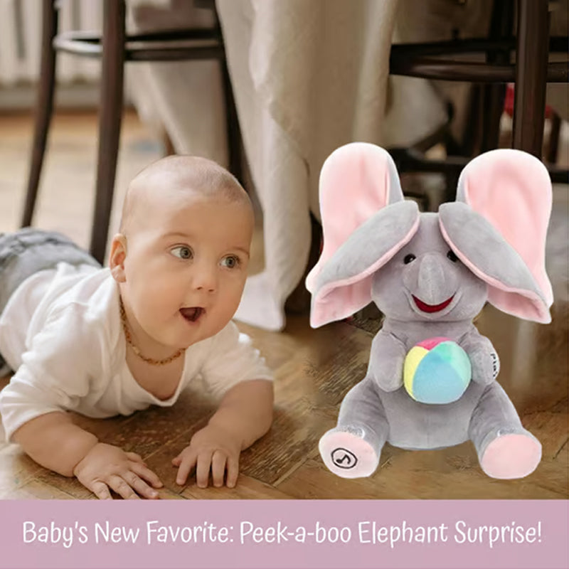 🎁🐘 Mielas pliušinis dramblio žaislas slėpynių žaidimui-LT