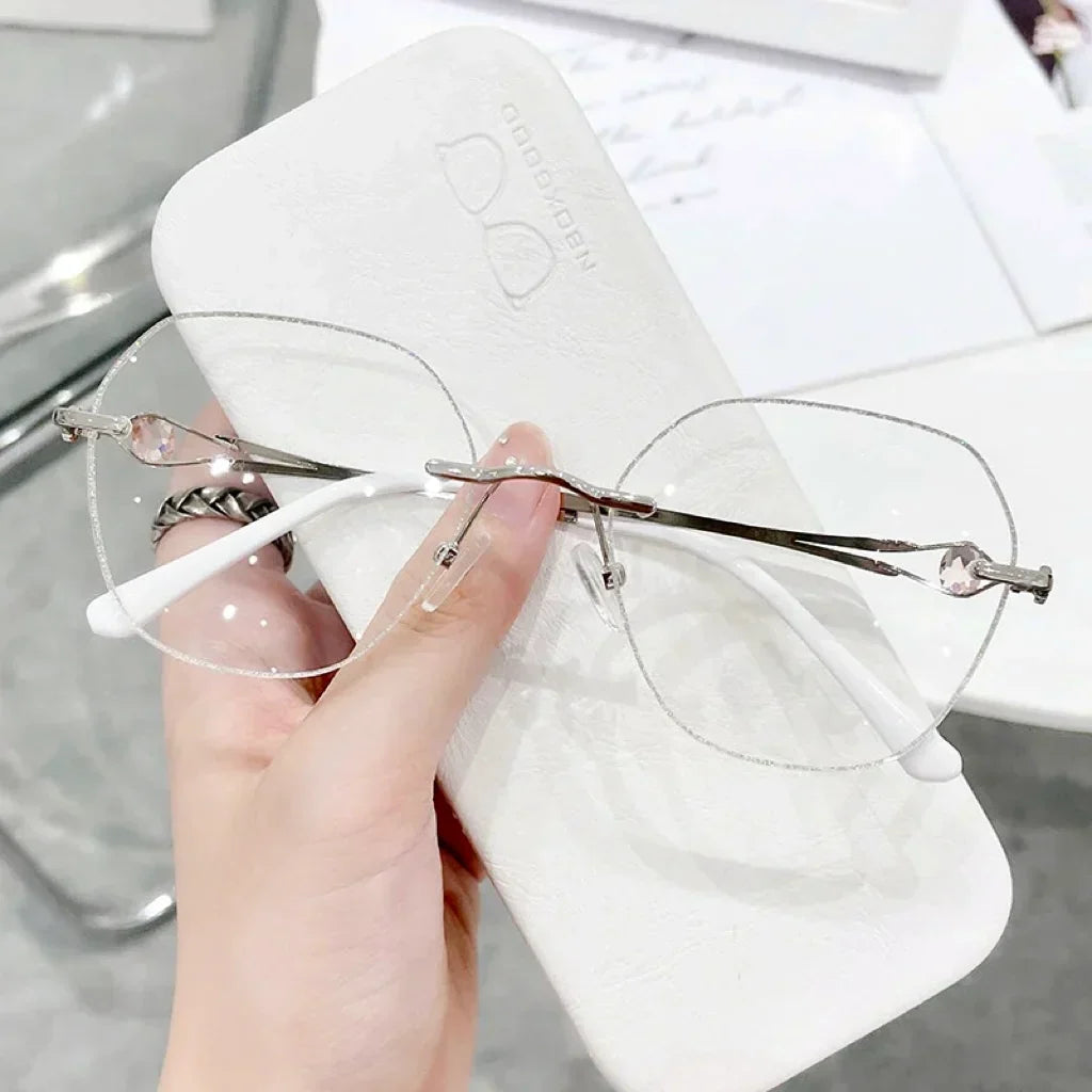 Gafas antirreflejos para mujer con montura de diamante y protección contra la luz azul-ES