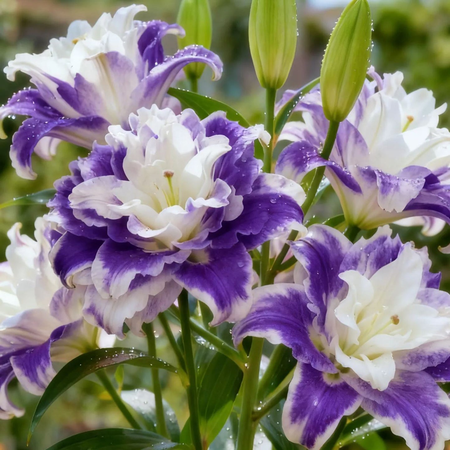Bulbos de lirio fragante bicolor de doble pétalo: frescos y dulces.-ES