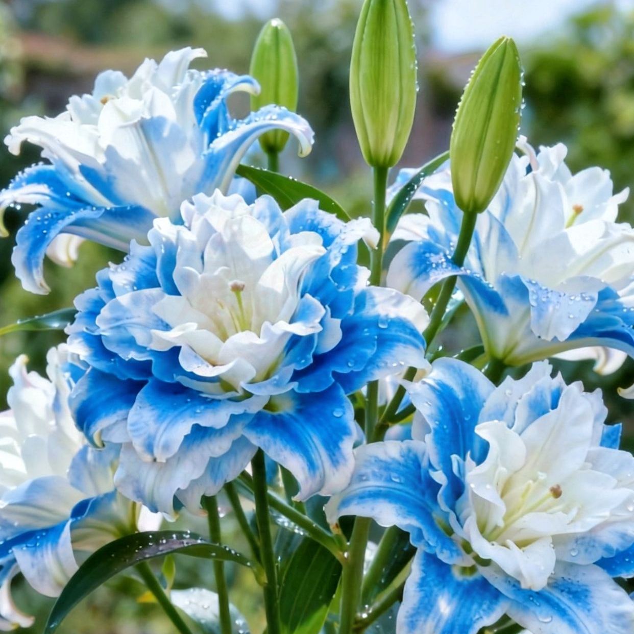 Bulbos de lirio fragante bicolor de doble pétalo: frescos y dulces.-ES