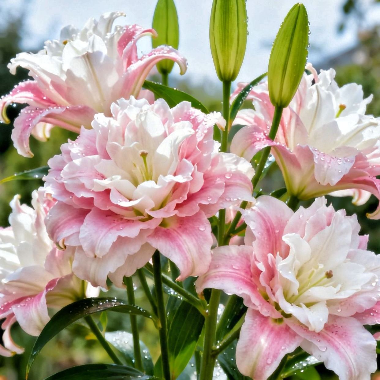 Bulbos de lirio fragante bicolor de doble pétalo: frescos y dulces.-ES