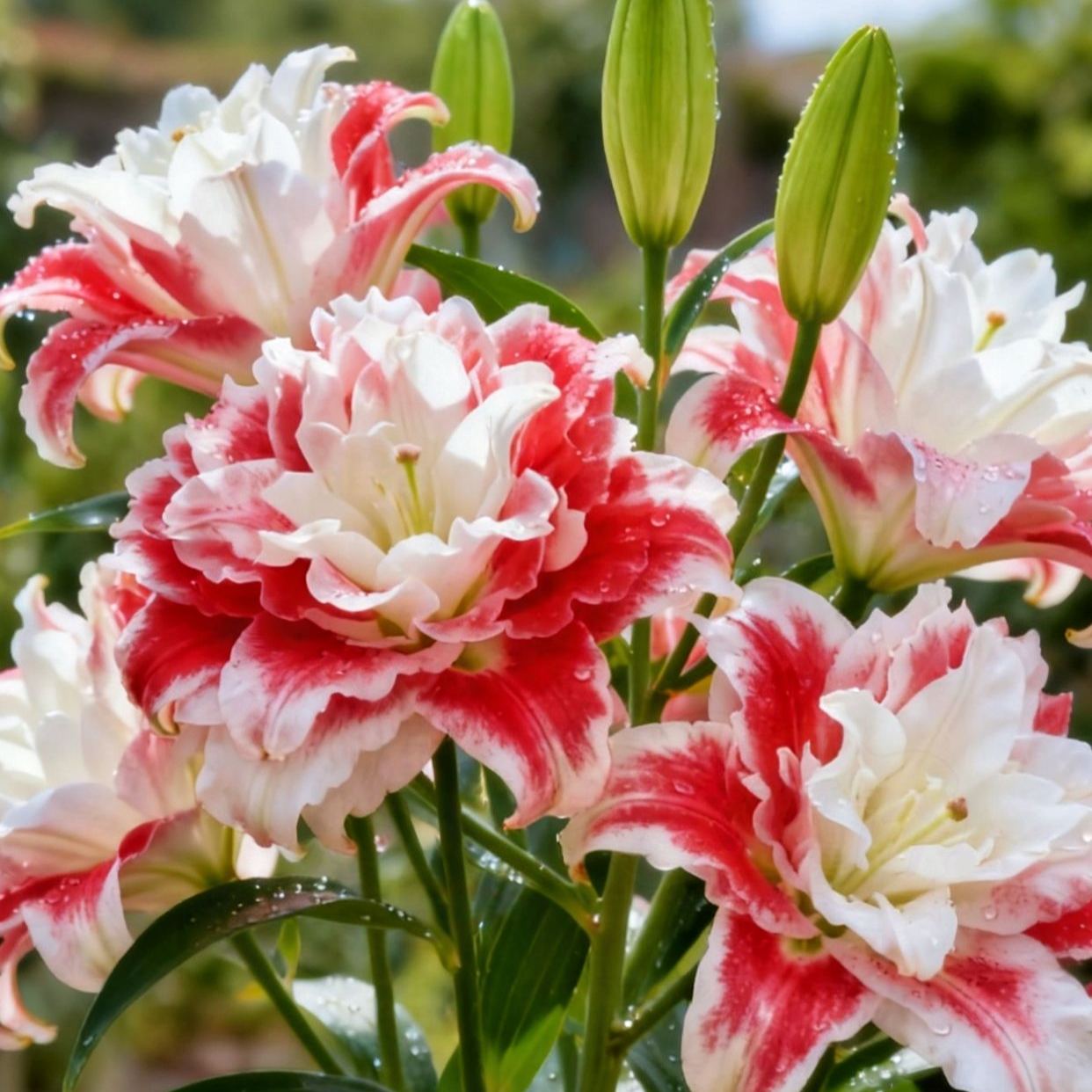 Bulbos de lirio fragante bicolor de doble pétalo: frescos y dulces.-ES