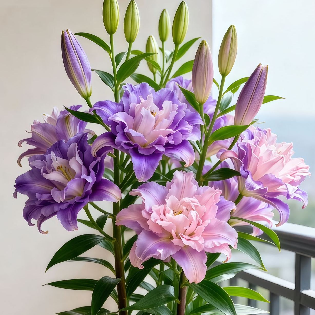 Bulbos de lirio fragante bicolor de doble pétalo: frescos y dulces.-ES