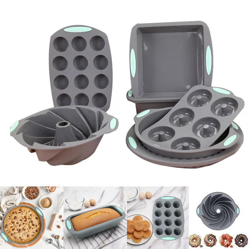 Juego de moldes de silicona para pasteles para hornear fácilmente-ES