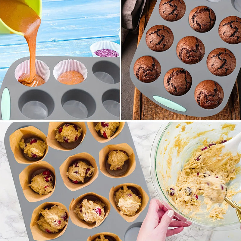 Juego de moldes de silicona para pasteles para hornear fácilmente-ES