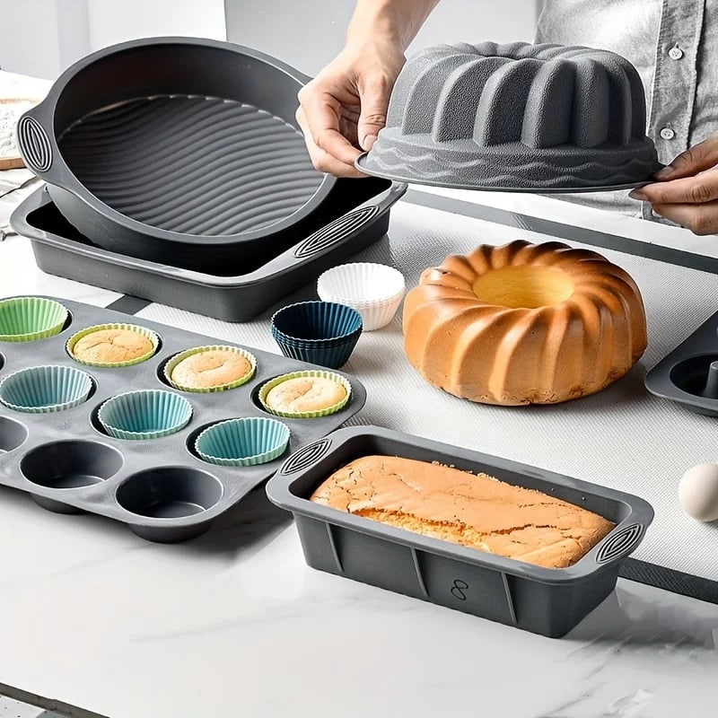 Juego de moldes de silicona para pasteles para hornear fácilmente-ES