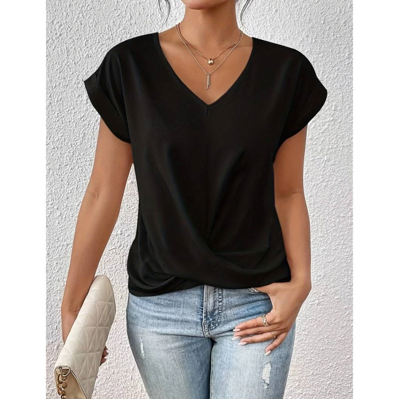 👚Camiseta elegante con cuello en V✨-ES