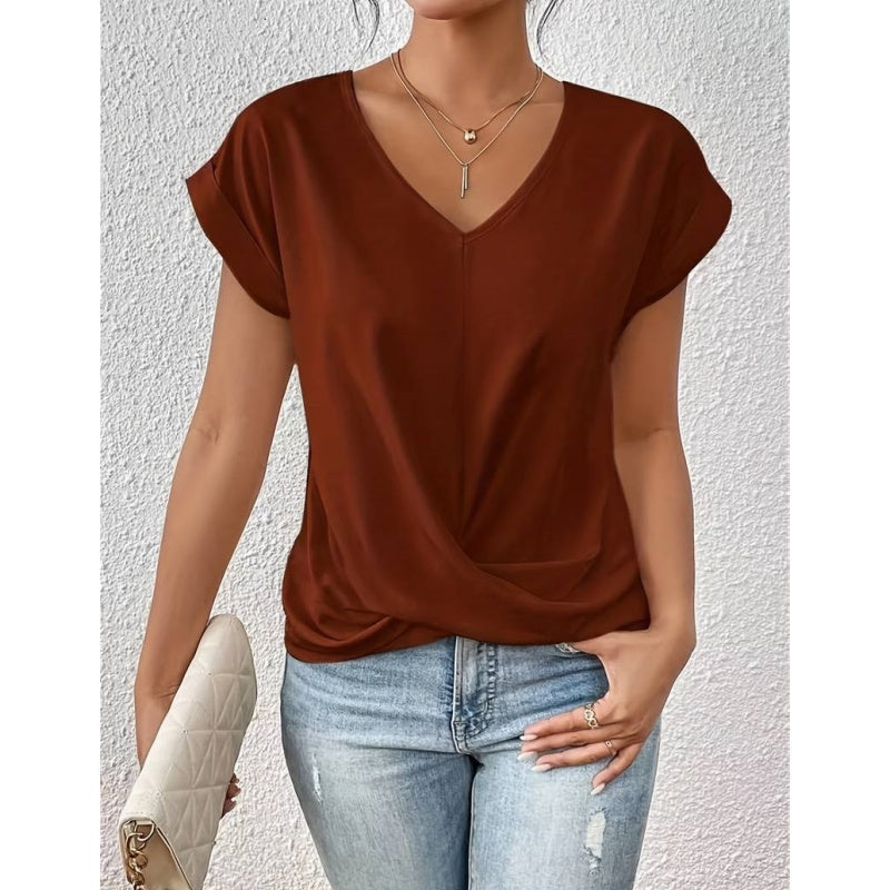 👚Camiseta elegante con cuello en V✨-ES