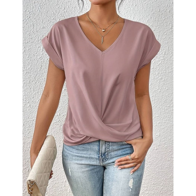 👚Camiseta elegante con cuello en V✨-ES