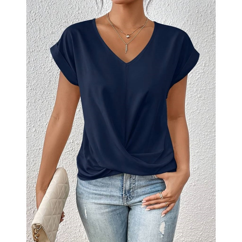 👚Camiseta elegante con cuello en V✨-ES