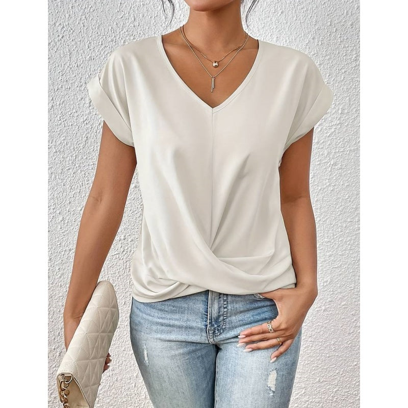 👚Camiseta elegante con cuello en V✨-ES