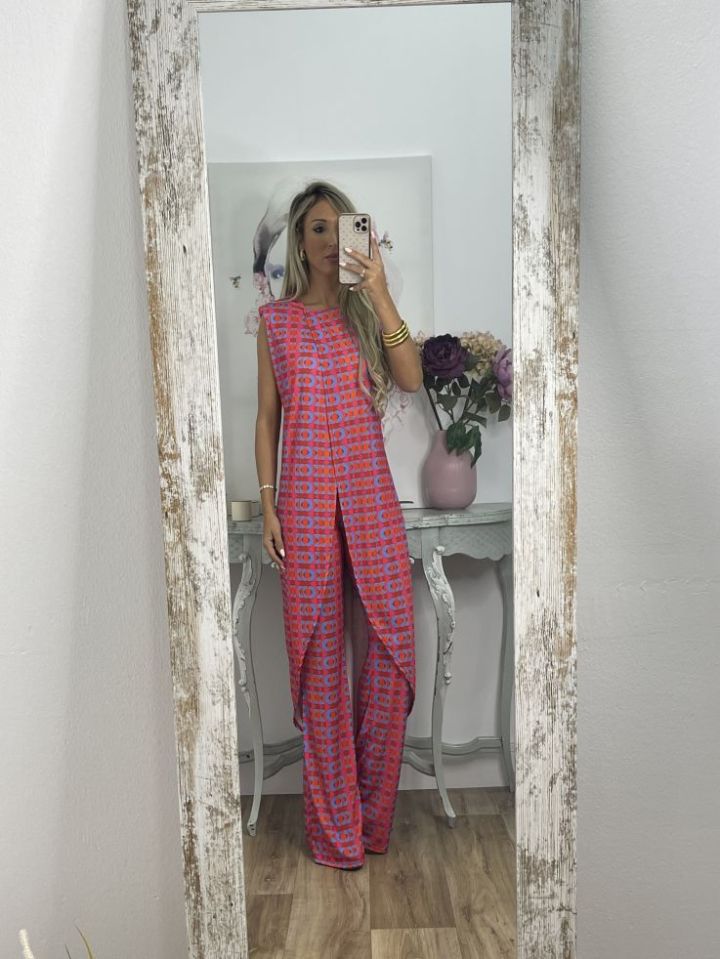 💐 Traje cómodo con estampado abstracto para mujer.-ES