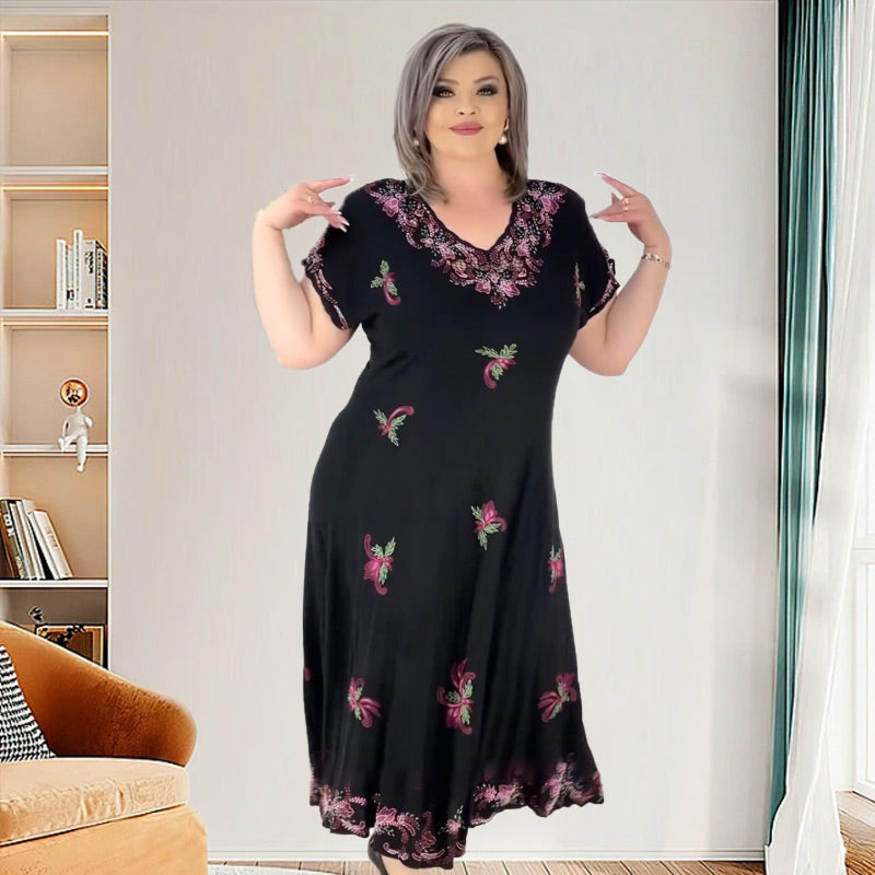 🌺 Moteriška suknelė su V formos iškirpte-LT