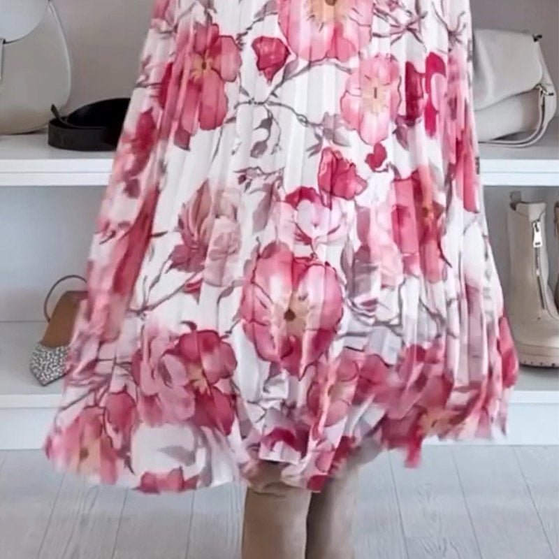 🌸Top floral con hombros descubiertos y conjunto de dos piezas con falda larga-ES