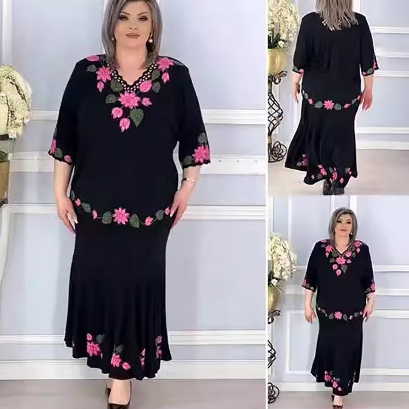 🌷Elegante vestido floral de mujer con escote en V-ES