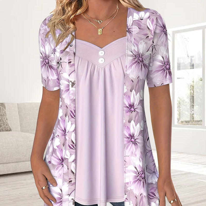👚Top patchwork de mujer con flores irregulares✨-ES