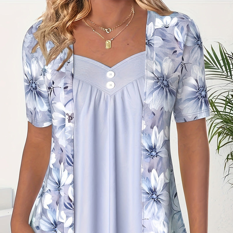 👚Top patchwork de mujer con flores irregulares✨-ES