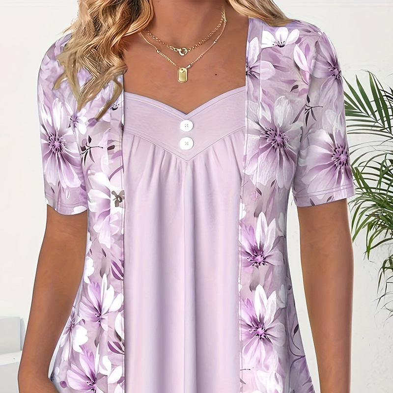 👚Top patchwork de mujer con flores irregulares✨-ES