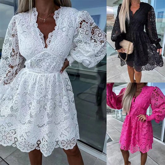 💕Καυτές καλοκαιρινές εκπτώσεις 🌷 Φορέματα με δαντέλα και κοψίματα-GR