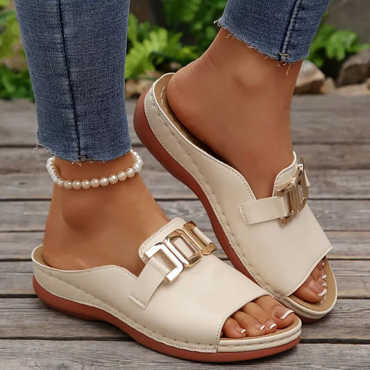 【EU 36-45】👡Paprastos metalinės sagties basutės-LT