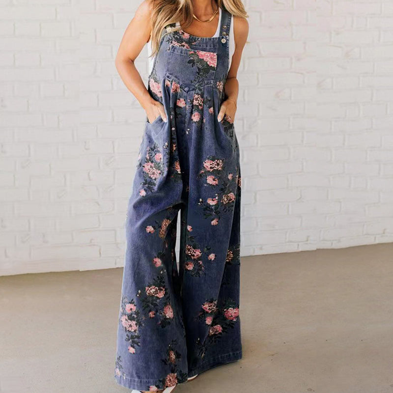 💗Especial Verano✨Mono vaquero casual de mujer con estampado-ES