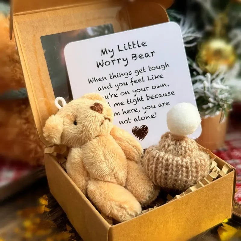 🔥🧸Rankų darbo mini meškiukas dėžutėje-LT
