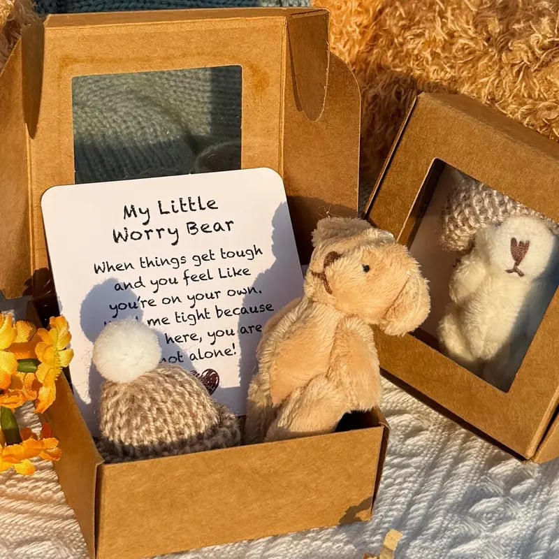🔥🧸Rankų darbo mini meškiukas dėžutėje-LT