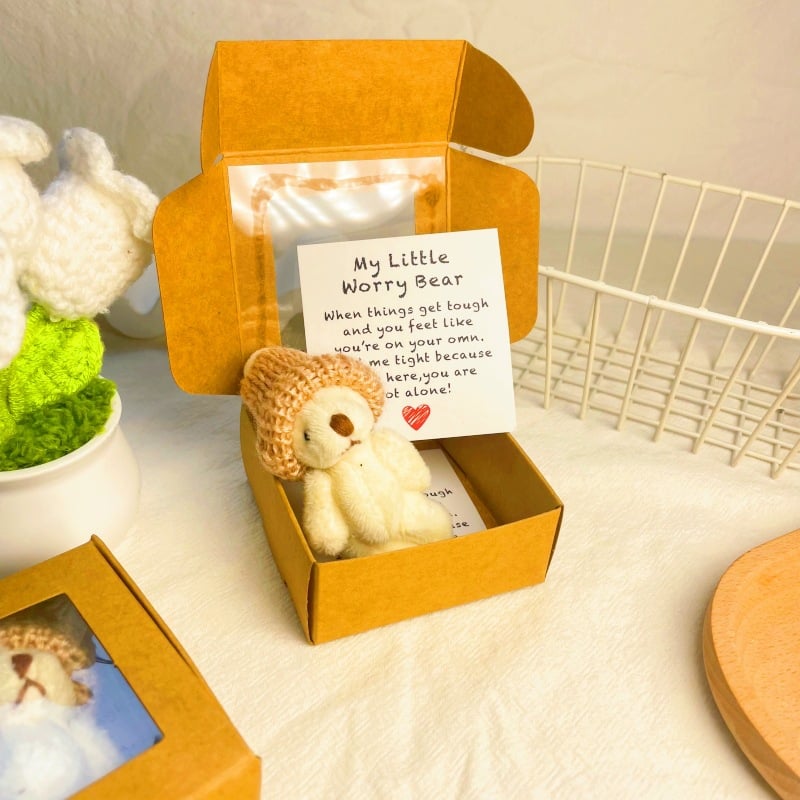 🔥🧸Rankų darbo mini meškiukas dėžutėje-LT