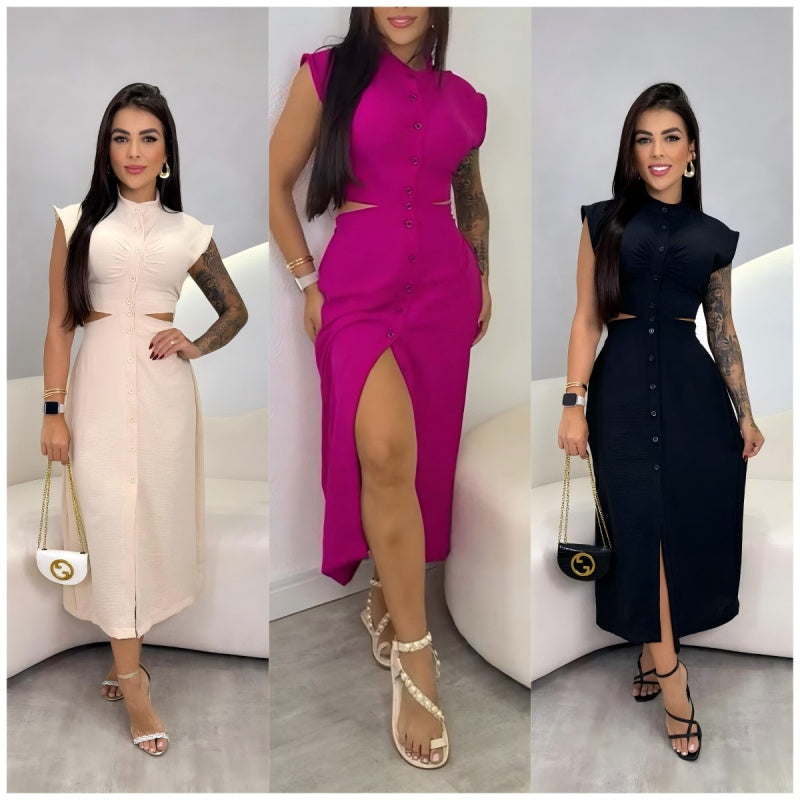 【S-2XL】👗Ženska elegantna obleka z razcepom-SI