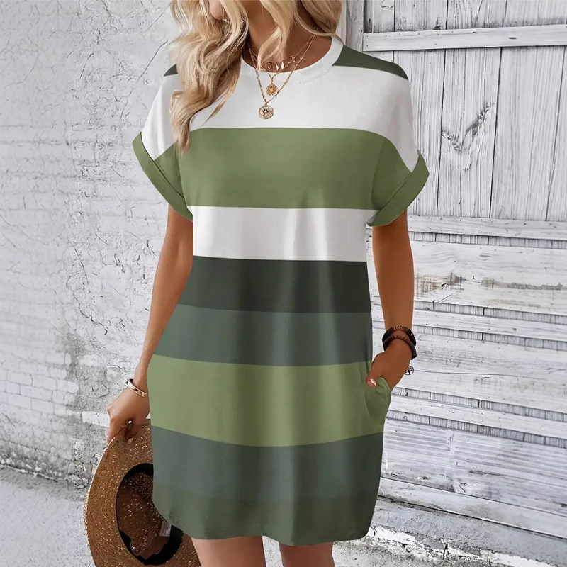 👗Vestido casual de mujer con escote redondo-ES