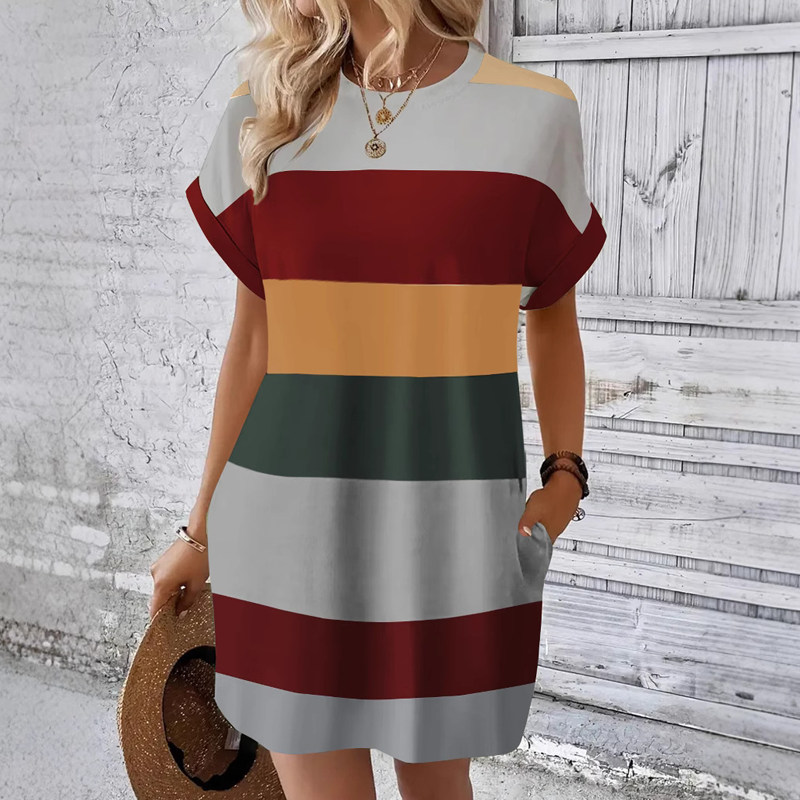 👗Vestido casual de mujer con escote redondo-ES