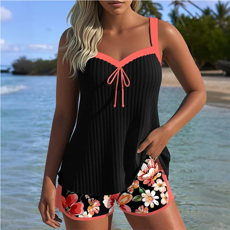 【S-3XL】👙Komplet kupaćeg kostima i kratkih hlačica s printom-HR