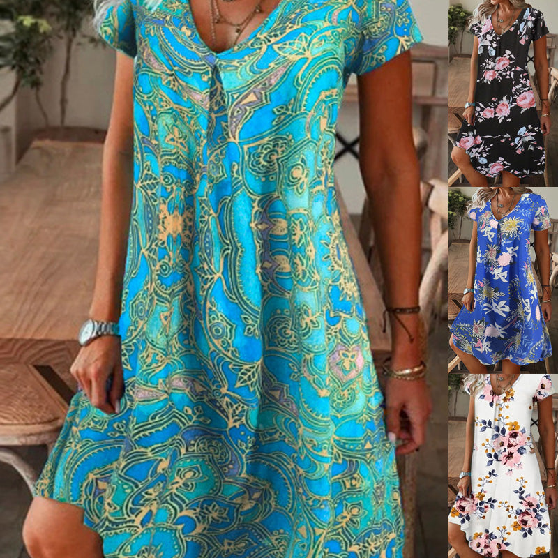 【M-3XL】🌺Elegantna cvetlična obleka-SI