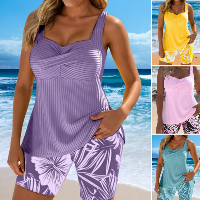 🌊🌴🌞Dviejų dalių raštuotas paplūdimio komplektas moterims👙-LT