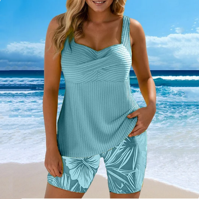 🌊🌴🌞Dviejų dalių raštuotas paplūdimio komplektas moterims👙-LT