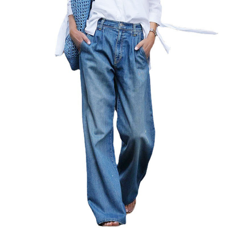 【S-3XL】👖💦Moteriški laisvalaikio džinsai skalbto stiliaus-LT