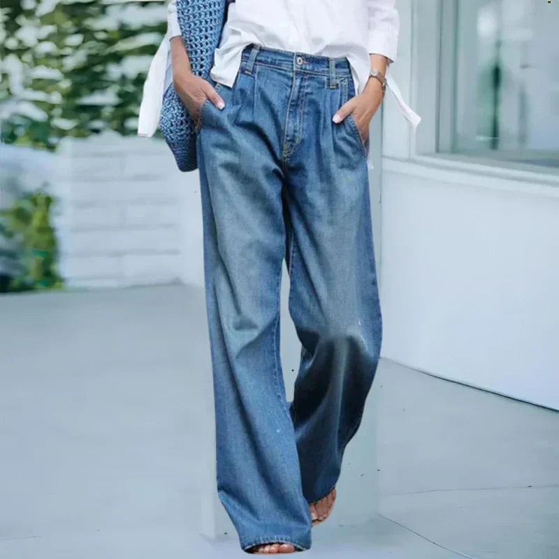 【S-3XL】👖💦Moteriški laisvalaikio džinsai skalbto stiliaus-LT
